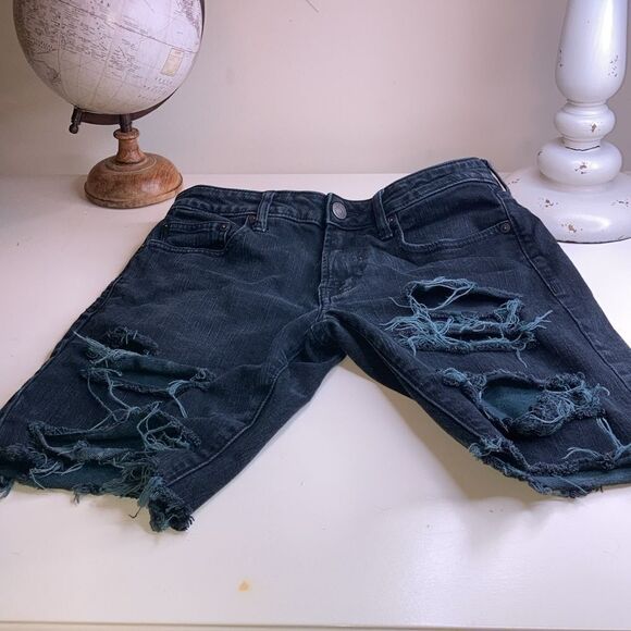 MOSSIMO 34 Unisex Stretchy Distressed High Rise Relaxed Shorts - Picture 3 of 9